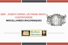 JOSEPH CERNA, UN FRANC-MACON CONTROVERSE