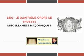 LE QUATRIÈME ORDRE DE SAGESSE