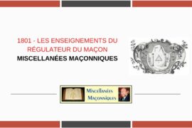 LES ENSEIGNEMENTS DU RÉGULATEUR DU MAÇON