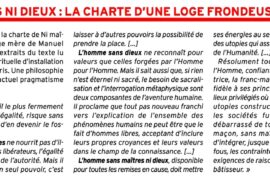 CHARTE D&rsquo;UNE LOGE FRONDEUSE : « NI MAÎTRES NI DIEUX »