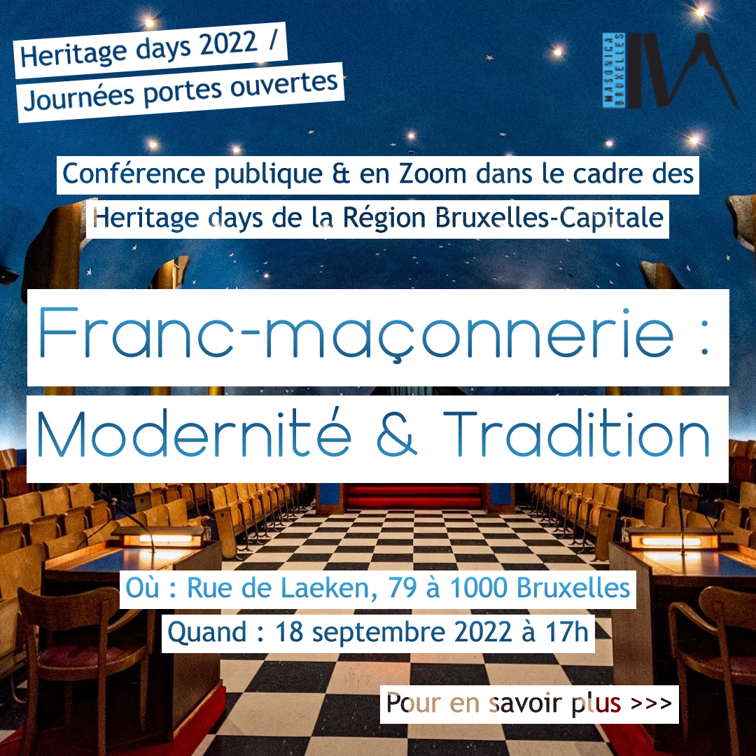 HERITAGE DAYS 2022 FRANCMAÇONNERIE MODERNITÉ ET TRADITION GADLU