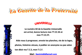 GRATUIT – LA GAZETTE « MAÇONNIQUE » UNIVERSELLE DE LA FRATERNITÉ N° 60