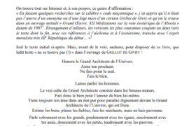 REFLEXIONS SUR LE…CODE MACONNIQUE