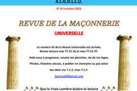 GRATUIT – LA REVUE DE LA MACONNERIE UNIVERSELLE N° 65