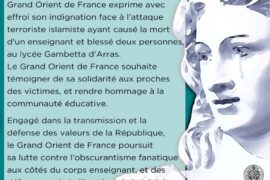 LE GRAND MAÎTRE DU GODF REAGIT À L’ATTENTAT D’ARRAS