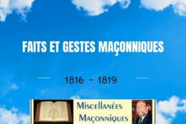 1816 – 1819 : FAITS ET GESTES MAÇONNIQUES