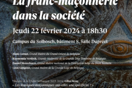 « LA FRANC-MACONNERIE DANS LA SOCIETE » : CHAIRE THEODORE VERHAEGEN 2024