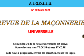GRATUIT – LA REVUE DE LA MACONNERIE UNIVERSELLE N° 70