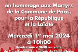 RASSEMBLEMENT EN HOMMAGE AUX MARTYRS DE LA COMMUNE DE PARIS