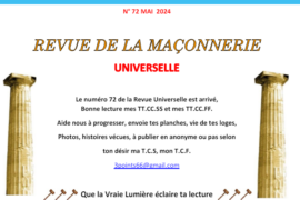 GRATUIT – LA REVUE DE LA MACONNERIE UNIVERSELLE N° 72