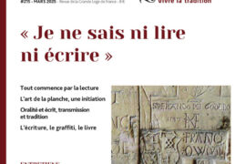 POINTS DE VUE INITIATIQUES N° 215 – JE NE SAIS NI LIRE NI ECRIRE