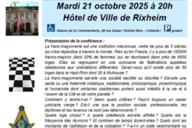 LA FRANC-MAÇONNERIE À MULHOUSE AUJOURD’HUI : UNE CONFÉRENCE POUR DÉCOUVRIR UNE INSTITUTION MÉCONNUE