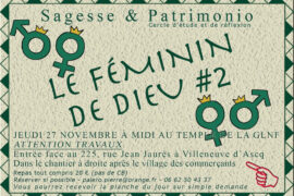 DÉJEUNER RÉFLEXION « LE FEMININ DE DIEU » – SAGESSE ET PATRIMONIO