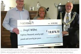 UN FRANC-MAÇON MARCHE 96 KM ET REMET PLUS DE 18 000 £ À ANGEL WISHES EN IRLANDE DU NORD