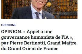 GODF : LE GRAND MAÎTRE PLAIDE POUR UNE INTELLIGENCE ARTIFICIELLE ÉTHIQUE, RÉGULÉE ET HUMANISTE
