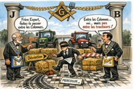 EN IMAGE – ENTRE LES COLONNES… MAIS PAS ENTRE LES TRACTEURS !