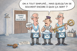 HUMOUR – QUAND LE TEMPLE FERME FAUTE DE SENS : UNE SATIRE MAÇONNIQUE SUR LA SIMPLIFICATION