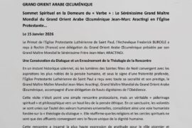 COMMUNIQUÉ DE L&rsquo;ÉGLISE LUTHÉRIENNE PROTESTANTE DE SAINT-PAUL ET DU GRAND ORIENT ARABE ŒCUMÉNIQUE