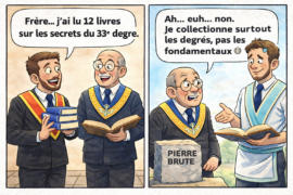 PLUS DE DEGRÉS, MOINS DE BASES ? HUMOUR MAÇONNIQUE EN IMAGE