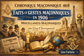 CHRONIQUE MACONNIQUE 468 – FAITS ET GESTES MACONNIQUES EN 1906 (LA SUITE)