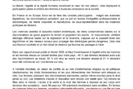 COMMUNIQUÉ MAÇONNIQUE : LES DROITS DES FEMMES, UN PRINCIPE UNIVERSEL, INDIVISIBLE ET NON NÉGOCIABLE