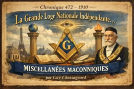 CHRONIQUE MACONNIQUE 472 – 1910 LA GRANDE LOGE NATIONALE INDEPENDANTE
