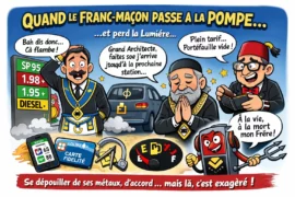 QUAND LE FRANC-MAÇON PASSE À LA POMPE… ET PERD LA LUMIÈRE (HUMOUR)