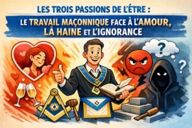 LES TROIS PASSIONS DE L’ÊTRE : LE TRAVAIL MAÇONNIQUE FACE À L’AMOUR, LA HAINE ET L’IGNORANCE