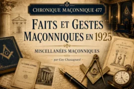 CHRONIQUE MACONNIQUE 477 – FAITS ET GESTES MACONNIQUES EN 1925
