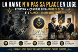 LA HAINE N’A PAS SA PLACE EN LOGE : RÉFLEXION MAÇONNIQUE SUR LA MAÎTRISE DE SOI ET L’HARMONIE FRATERNELLE