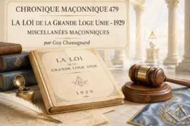 CHRONIQUE MACONNIQUE 479 – LA LOI DE LA GRANDE LOGE UNIE – 1929