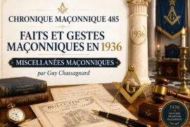 CHRONIQUE MACONNIQUE 485 – FAITS ET GESTES MACONNIQUES EN 1936