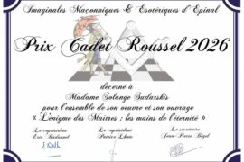 SOLANGE SUDARSKIS LAURÉATE DU PRIX CADET ROUSSEL 2026 AUX IMAGINALES MAÇONNIQUES D’ÉPINAL