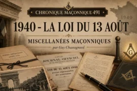 CHRONIQUE MACONNIQUE 491 – 1940 – LA LOI DU 13 AOÛT