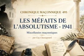 CHRONIQUE MACONNIQUE 495 – LES MEFAITS DE L’ABSOLUTISME – 1941