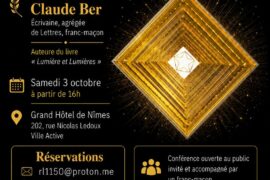 CONFÉRENCE PUBLIQUE « LA FRANC-MAÇONNERIE AUJOURD’HUI » LE 3 OCTOBRE 2026