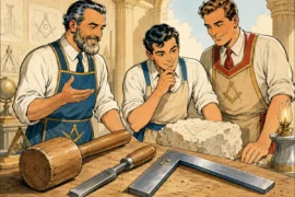 LES OUTILS DE L’APPRENTI FRANC-MAÇON : MAILLET, CISEAU ET ÉQUERRE, SYMBOLES DU TRAVAIL SUR SOI