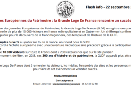 JOURNÉES DU PATRIMOINE 2026 : PLUS DE 10 000 VISITEURS POUR LA GRANDE LOGE DE FRANCE