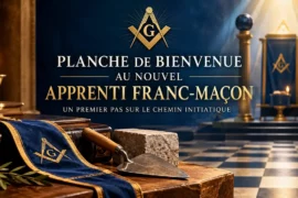 PLANCHE DE BIENVENUE AU NOUVEL APPRENTI FRANC-MAÇON : UN PREMIER PAS SUR LE CHEMIN INITIATIQUE