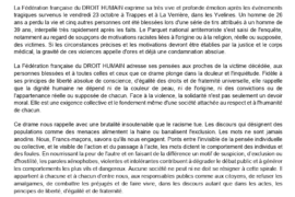 COMMUNIQUE DROIT HUMAIN – ATTAQUES DE TRAPPES : LE RACISME TUE, L’URGENCE DE LA FRATERNITÉ