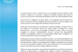ATTENTATS DE TRAPPES : LE GRAND ORIENT DE FRANCE DÉNONCE LA RESPONSABILITÉ DES DISCOURS DE HAINE
