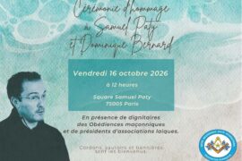 PARIS – DROIT HUMAIN: CÉRÉMONIE D’HOMMAGE À SAMUEL PATY ET DOMINIQUE BERNARD LE 16 OCTOBRE 2026