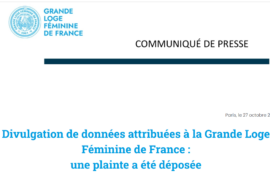 FUITE DE DONNÉES SUR LE DARK WEB : LA GRANDE LOGE FÉMININE DE FRANCE PORTE PLAINTE
